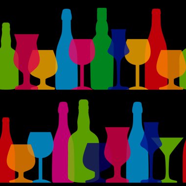 siluet alkol şişe sorunsuz pıtırtı vektör çizim