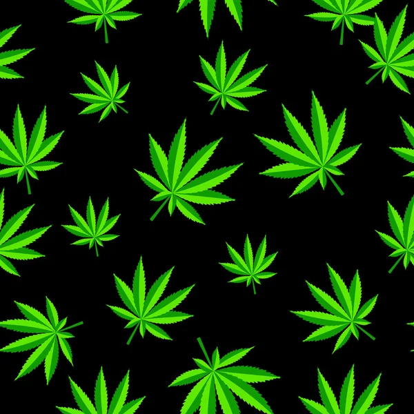 Resumen Cannabis Seamless Pattern Fondo Vector Illustratio — Vector de stock