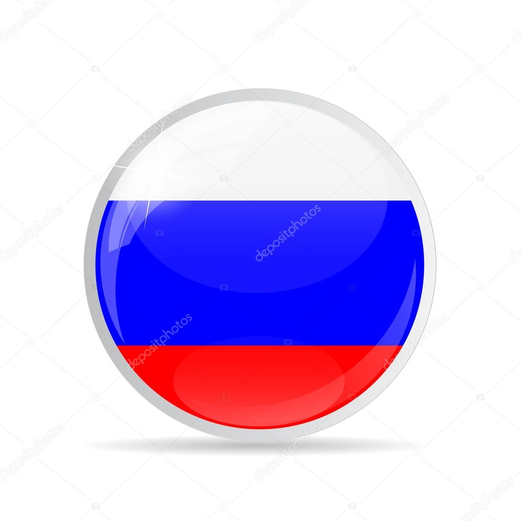 Round Flag Icon Vector Illustration