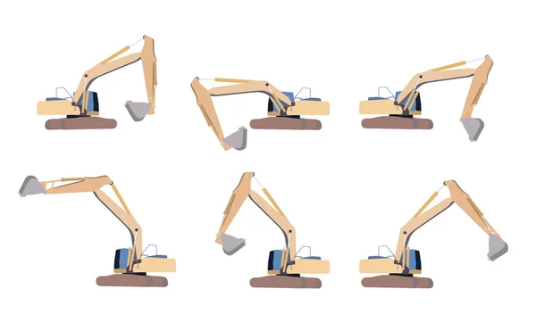 Set graafmachine werk. Geïsoleerd — Stockvector