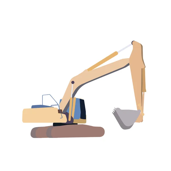 Working Excavator. Isolated — Stock Vector