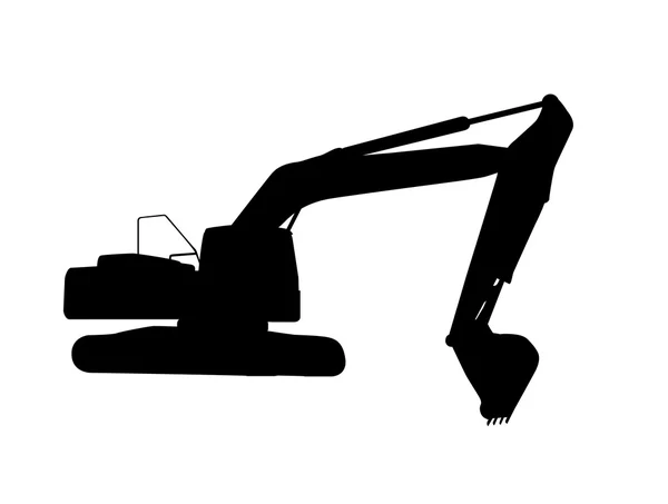 Excavatrice en marche. Isolé — Image vectorielle