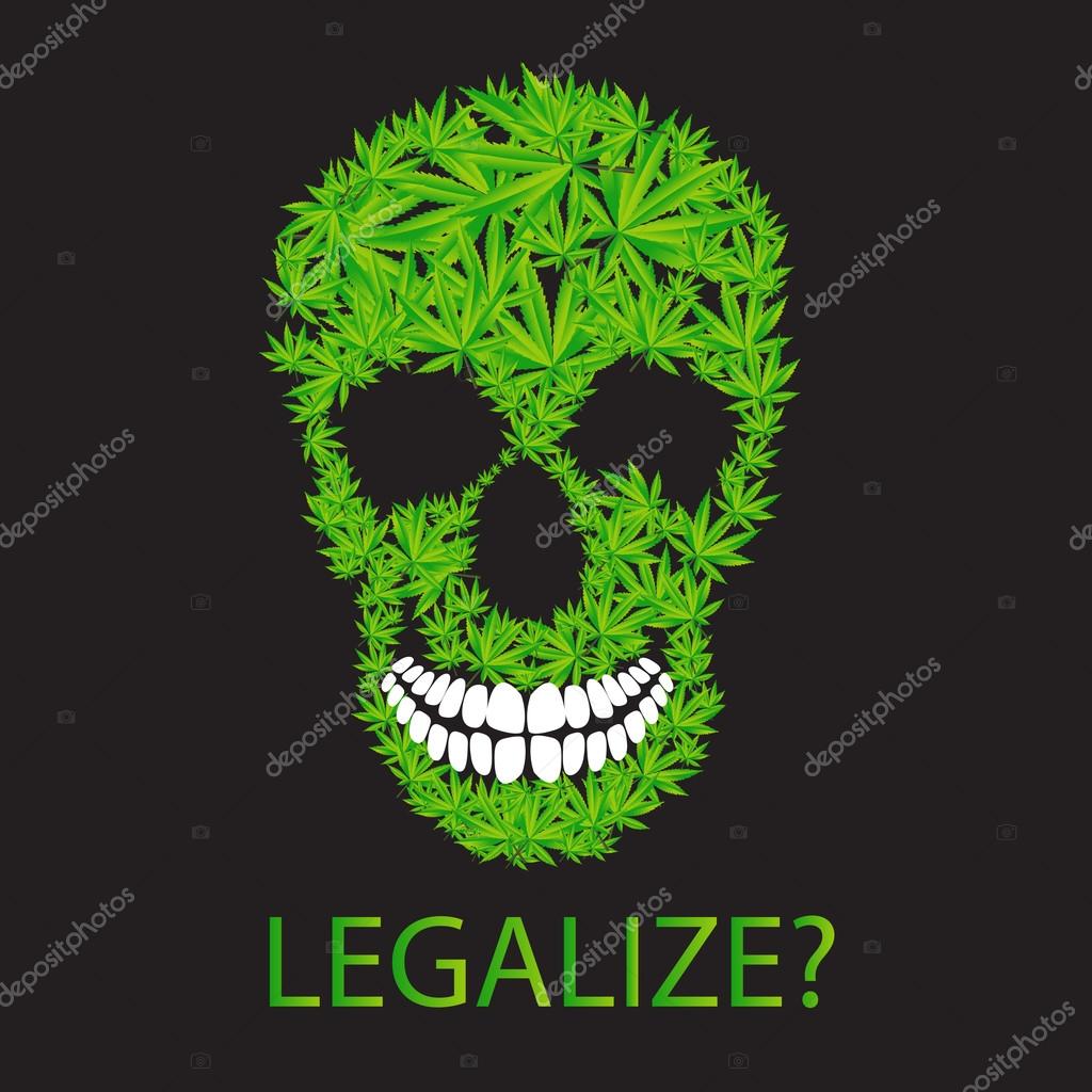 Abstract Cannabis Skull Vector Illustration EPS10