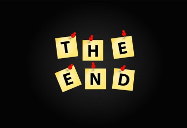The End Screen Design Template Vector Illustration clipart