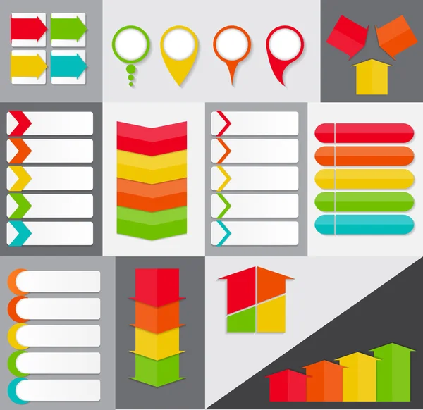 Gran Conjunto de Plantillas de Banner Infográfico para su Vector de Negocios — Vector de stock