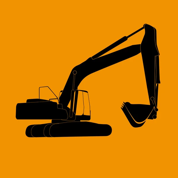 Excavator work. Vector Illustration — Stock Vector