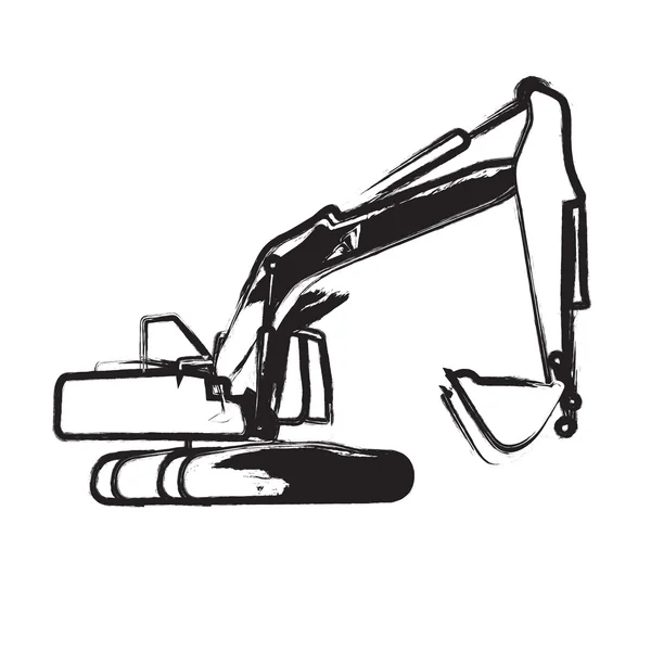 Excavator work. Vector Illustration — Stock Vector