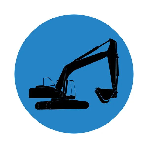 Excavator work. Vector Illustration — Stock Vector