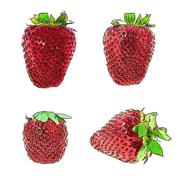 Sweet Tasty Strawberry Illustration. EPS10 — Foto de Stock