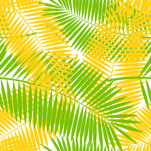 Palmiye yaprağı Dikişsiz desen arka plan vektör çizim — Stok Vektör