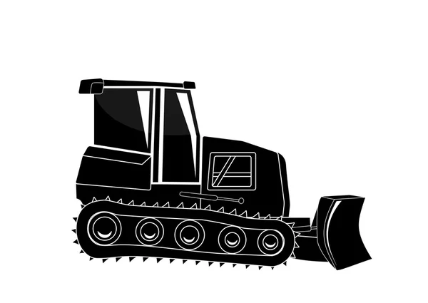 Bulldozer. Stora konstruktion. Vektor Illustration. — Stock vektor