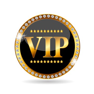 VIP üye vektör çizim etiket
