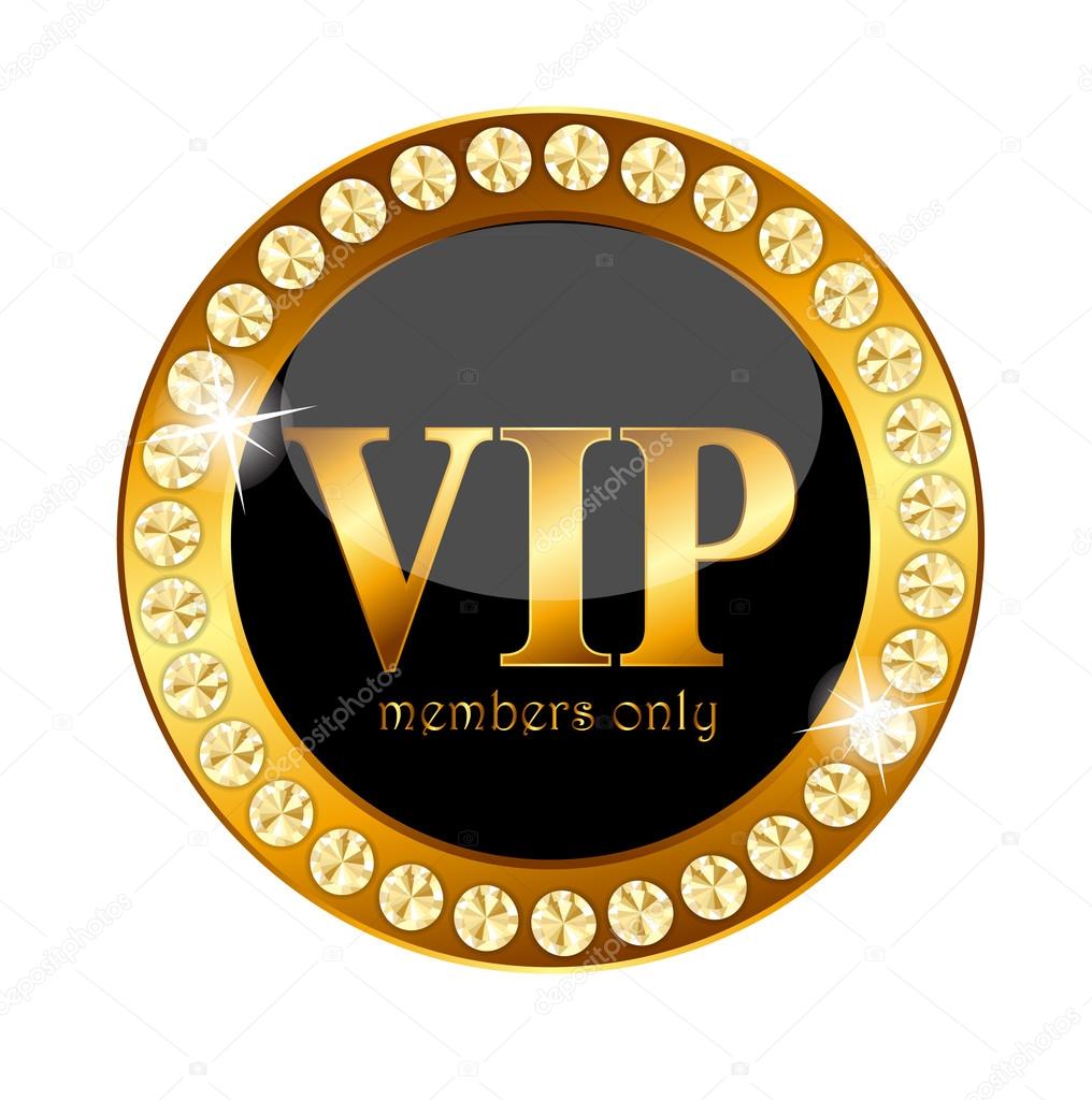 VIP Members Label Vector Illustration
