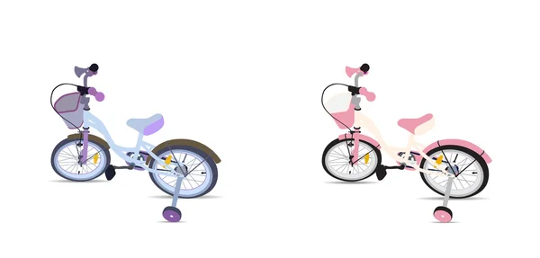 Σύνολο των παιδιών ποδηλάτων. Απομονωθεί — Διανυσματικό Αρχείο