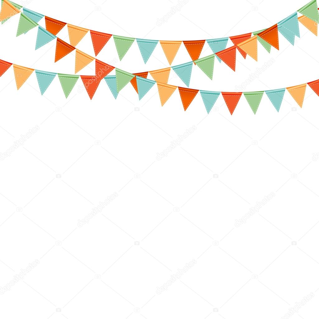 Party Background with Flags Vector Illustration