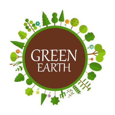 yeşil bir dünya kavramı doğal vektör çizim