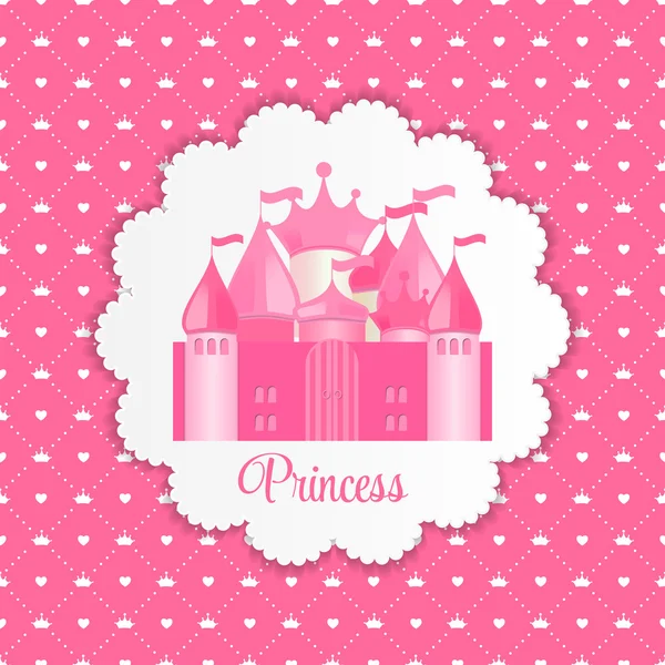 公主与城堡矢量插画背景 — 图库矢量图片