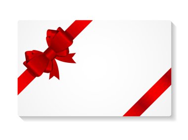 hediye kartı yay ve şerit vektör çizim ile