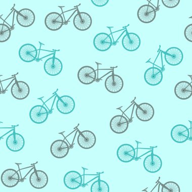Bisiklet siluet Dikişsiz desen arka plan. vektör illustrat