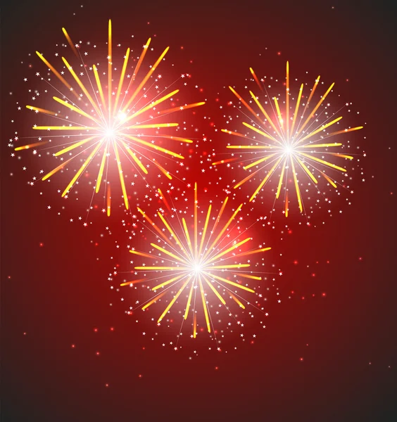 Fuochi d'artificio lucido sfondo vettoriale illustrazione — Vettoriale Stock
