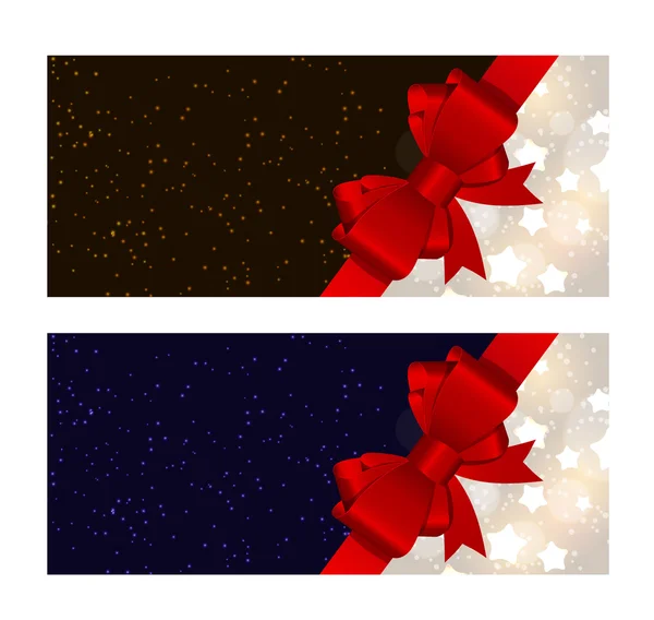 Fundo de estrela brilhante abstrato com arco e fita Vector Illus —  Vetores de Stock