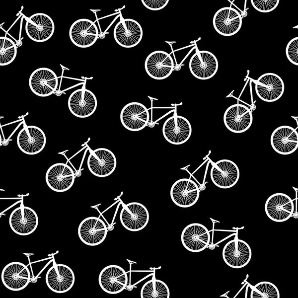 Bisiklet siluet Dikişsiz desen arka plan. vektör illustrat — Stok Vektör
