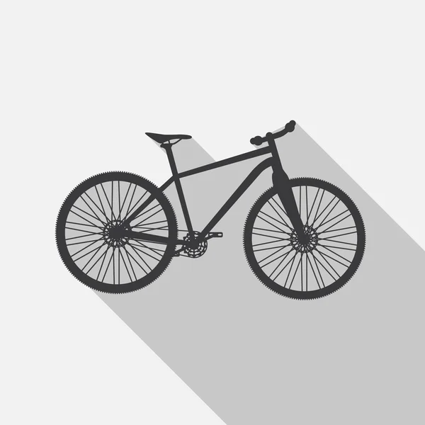 Icono de la bicicleta wih Sombra larga. Ilustrador de vectores — Archivo Imágenes Vectoriales