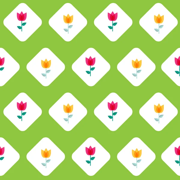 Papel de moda flor plana sin costura patrón Vector ilustración — Vector de stock