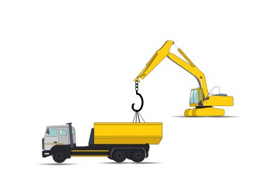 İnşaat Makineleri. Vektör illüstrasyonu.