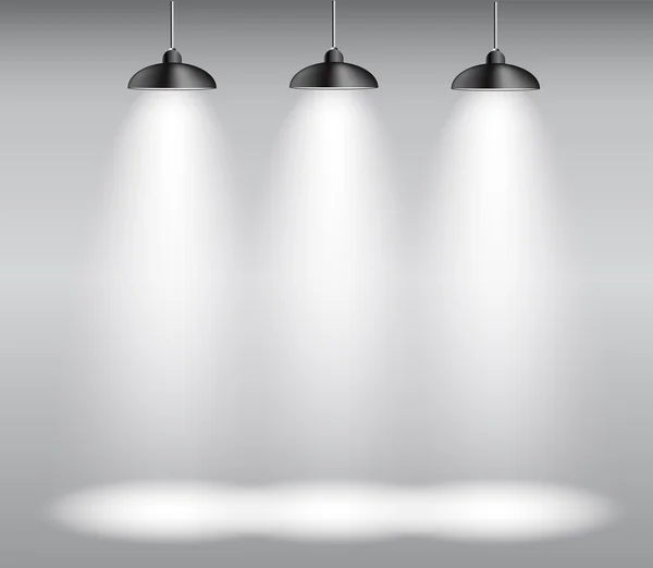 Sfondo con lampada di illuminazione. Spazio vuoto per il testo o obje — Vettoriale Stock