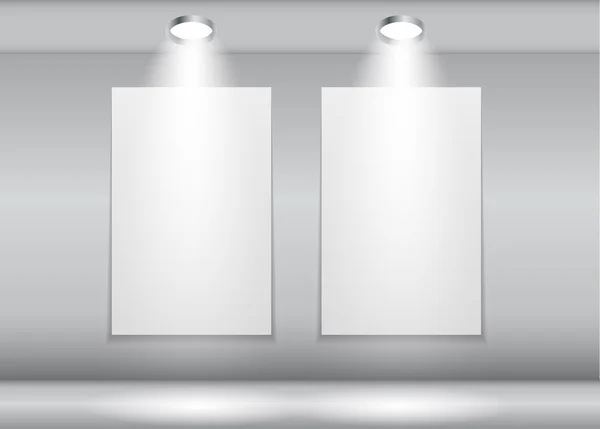 Hintergrund mit Beleuchtung Lampe und Rahmen. leerer Raum für Ihre te — Stockvektor
