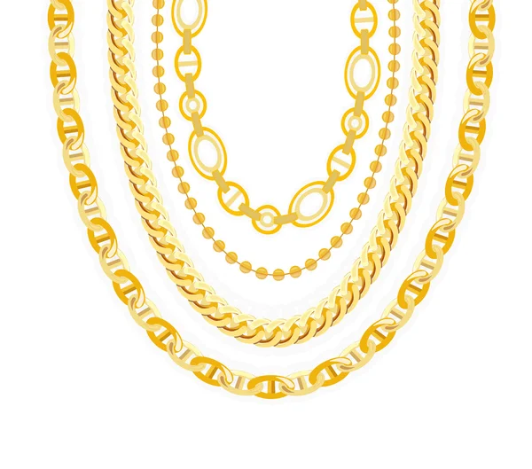 Jóias Gold Chain. Ilustração vetorial . — Vetor de Stock
