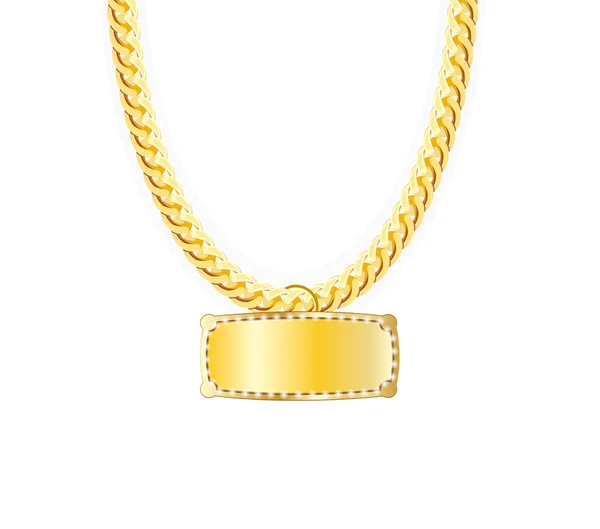 Złoty łańcuch Whith Gold wisiorki biżuteria. Ilustracja wektorowa. — Wektor stockowy