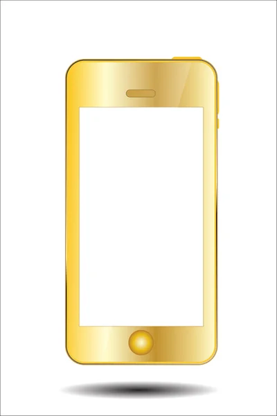 Gouden mobiele telefoon vectorillustratie. — Stockvector