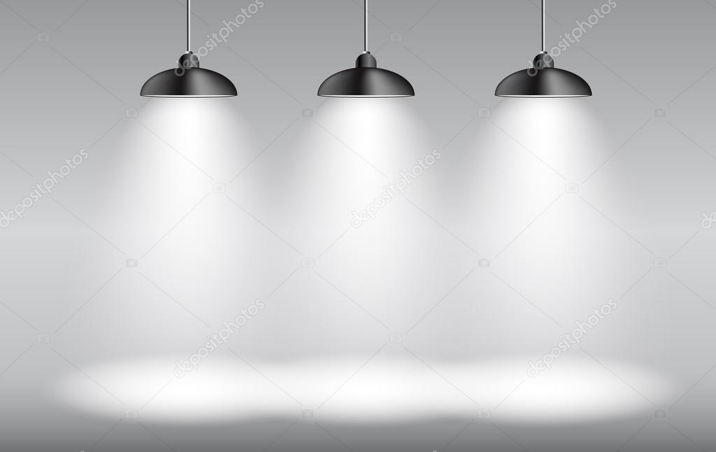 Background with Lighting Lamp. Empty Space for Your Text or Obje