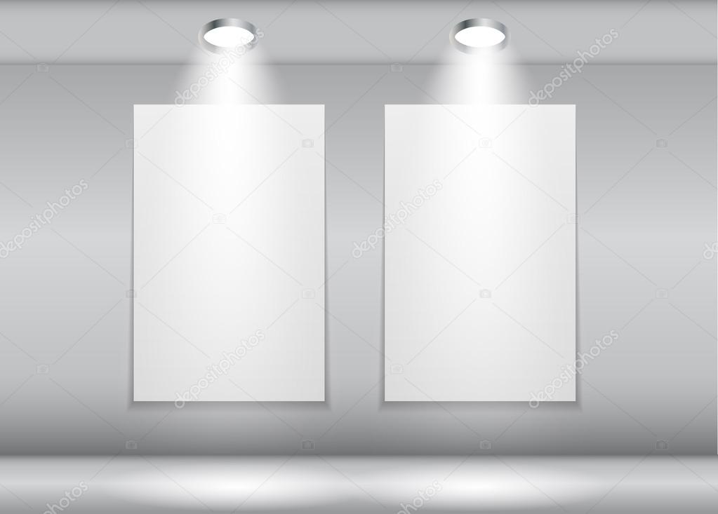 Background with Lighting Lamp and Frame. Empty Space for Your Te