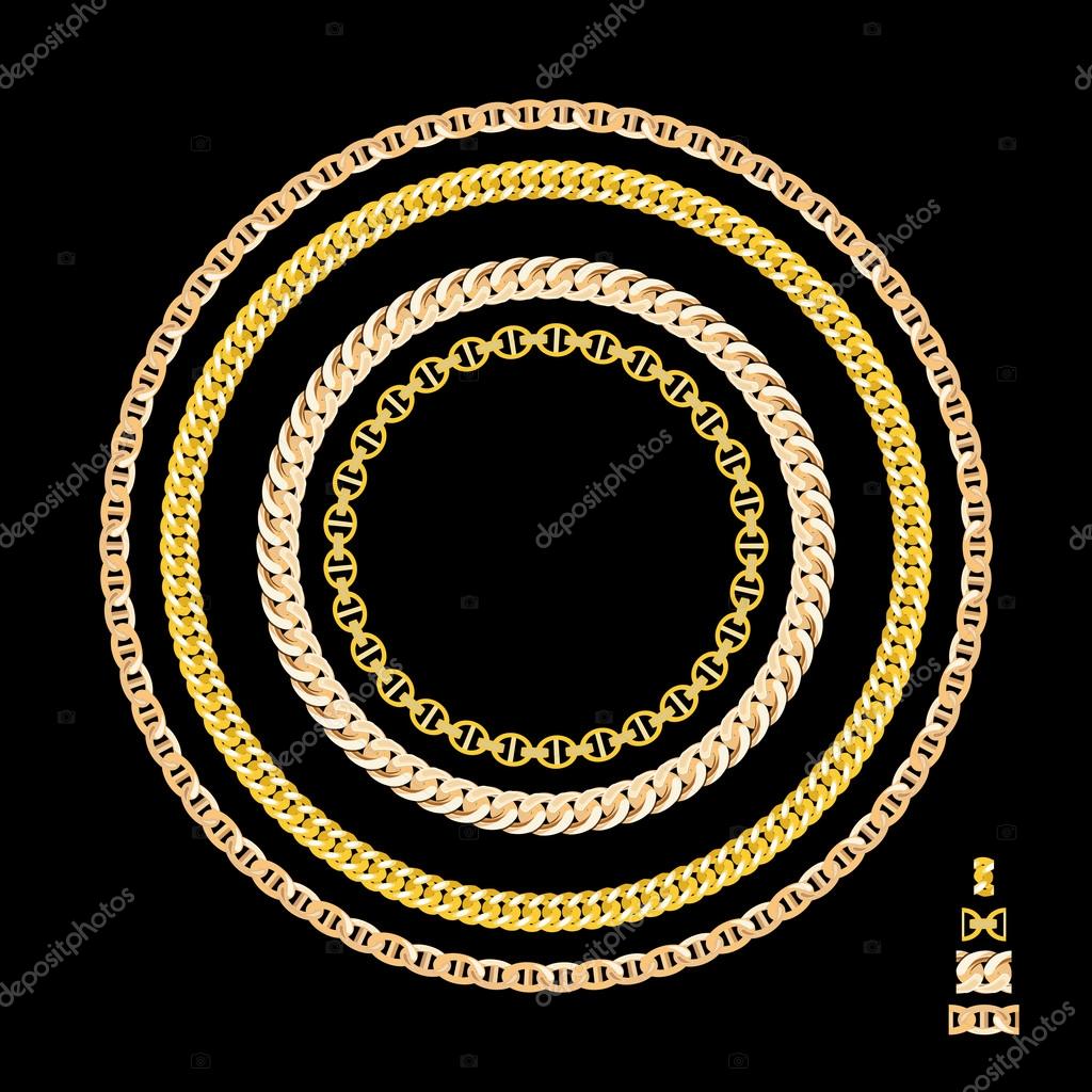 Gold Chain Jewelry. Vector Illustration Stock Vector Image by