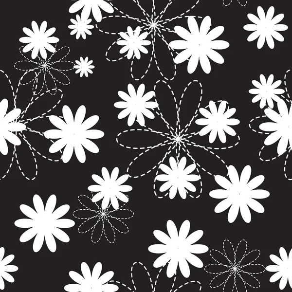 Flora Flower Seamless Pattern Design Vector Illustartion — Stock Vector