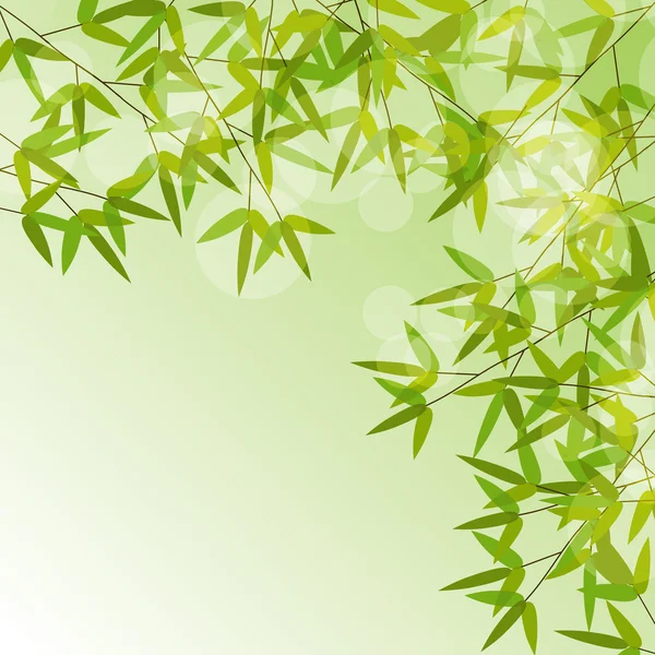 Colorful Stems and Bamboo Leaves Background. Vector Illustration — Stock Vector