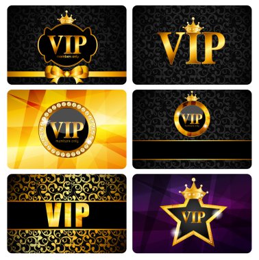 VIP üyeleri kümesi vektör çizim kartı