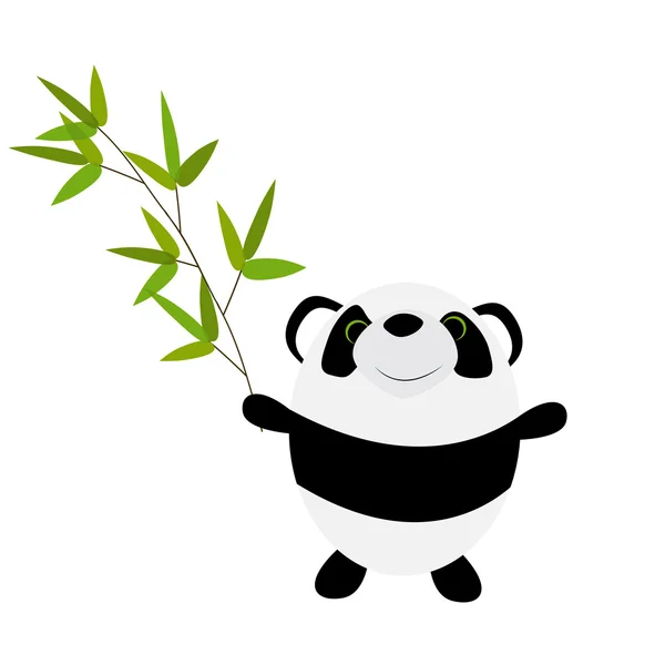 Ładny mała Panda z liści bambusa — Wektor stockowy