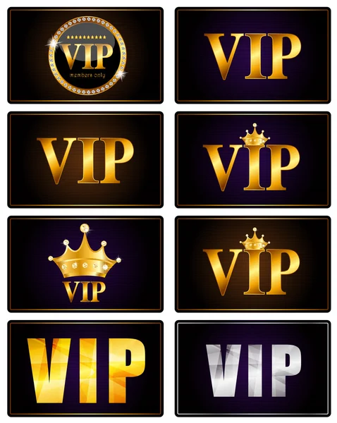 VIP Members Card Set Vector Illustration — Stock Vector