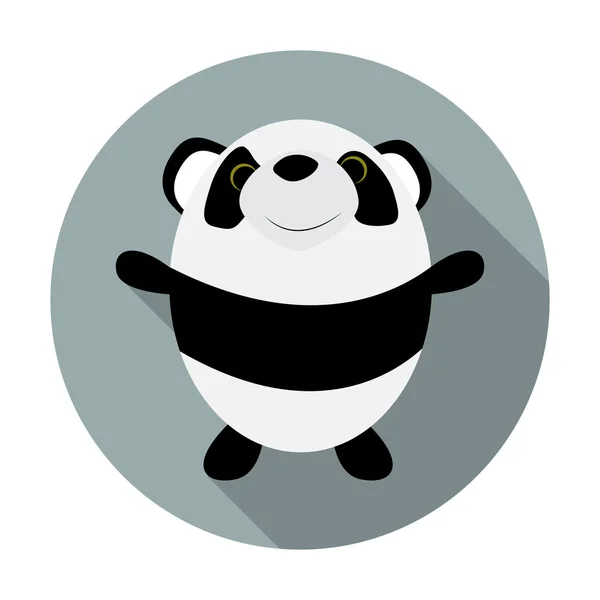 Icône plate mignon petit panda — Image vectorielle