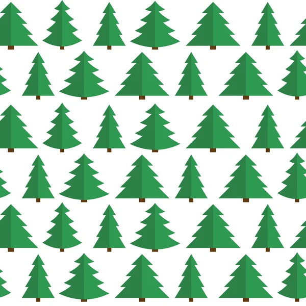 Weihnachten flachen Baum nahtlose Muster Hintergrund Vektor illustrieren — Stockvektor
