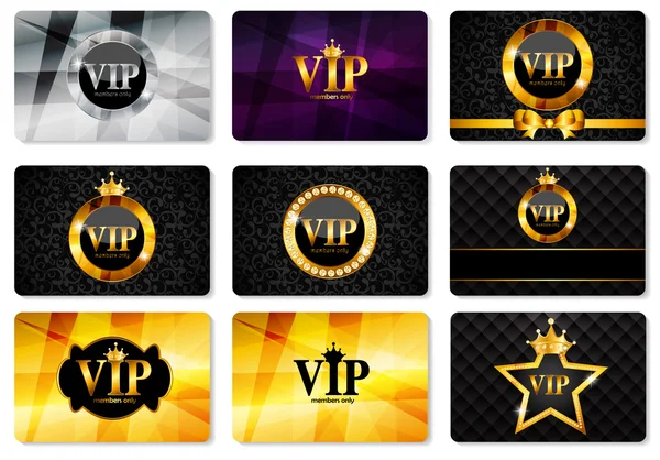 VIP Members Card Set Vector Illustration — Stock Vector