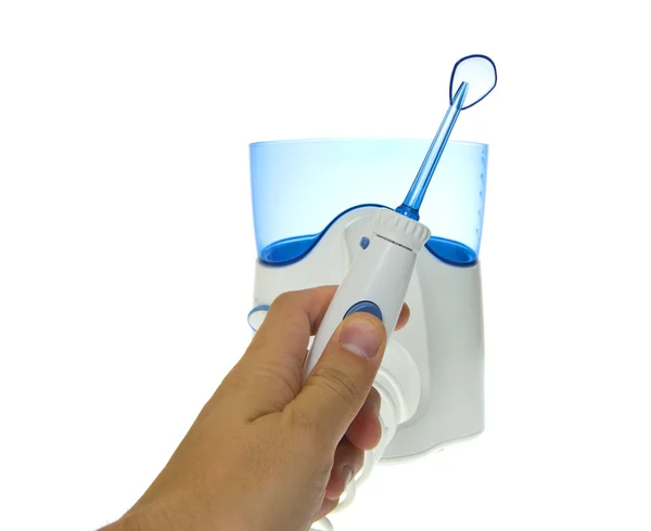 Brushing Teeth, Massage Gums. Irrigator for Oral Cavity Cleaning — Stock Photo, Image