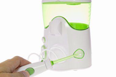 Diş fırçalama, diş etleri masaj. Oral Kavite Temizleme irrigator