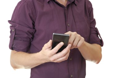 Cep telefonu olan adam.