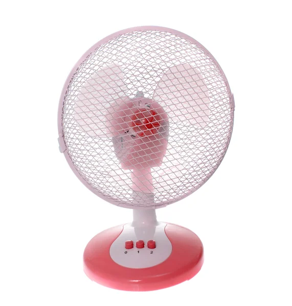 Working Table Electric Red Fan. Isolated — Stock Photo, Image