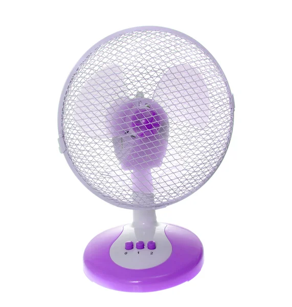 Werken tabel elektrische Violet ventilator. Geïsoleerd — Stockfoto